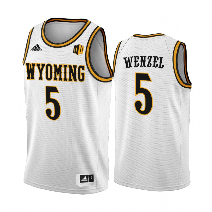 Wyoming Cowboys Brendan Wenzel Jersey 2022 College  White Uniform