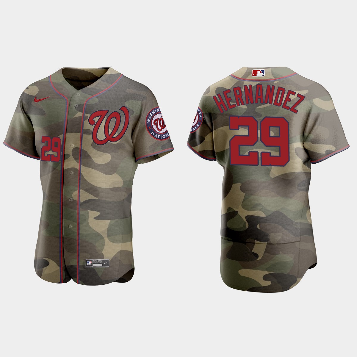 Yadiel Hernandez Washington Nationals 2021 National Armed Forces Day Jersey - Camo