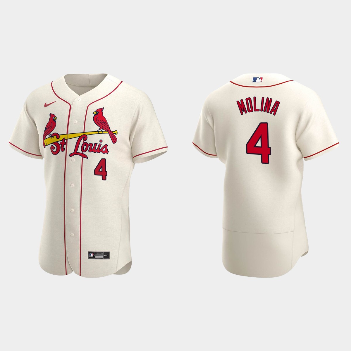 Yadier Molina #4 St. Louis Cardinals Cream 2020 Alternate Jersey