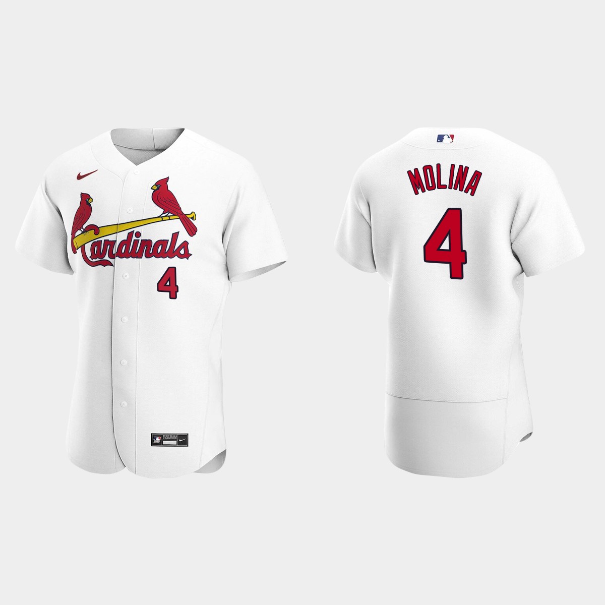 Yadier Molina #4 St. Louis Cardinals White 2020 Home Jersey