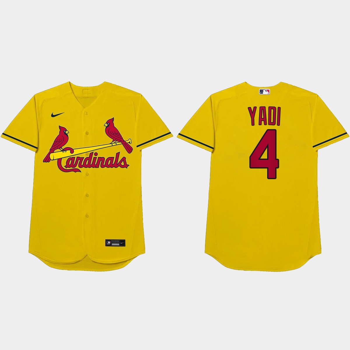 Yadier Molina Nickname Cardinals 2021 Players' Weekend Yadi Jersey - Gold