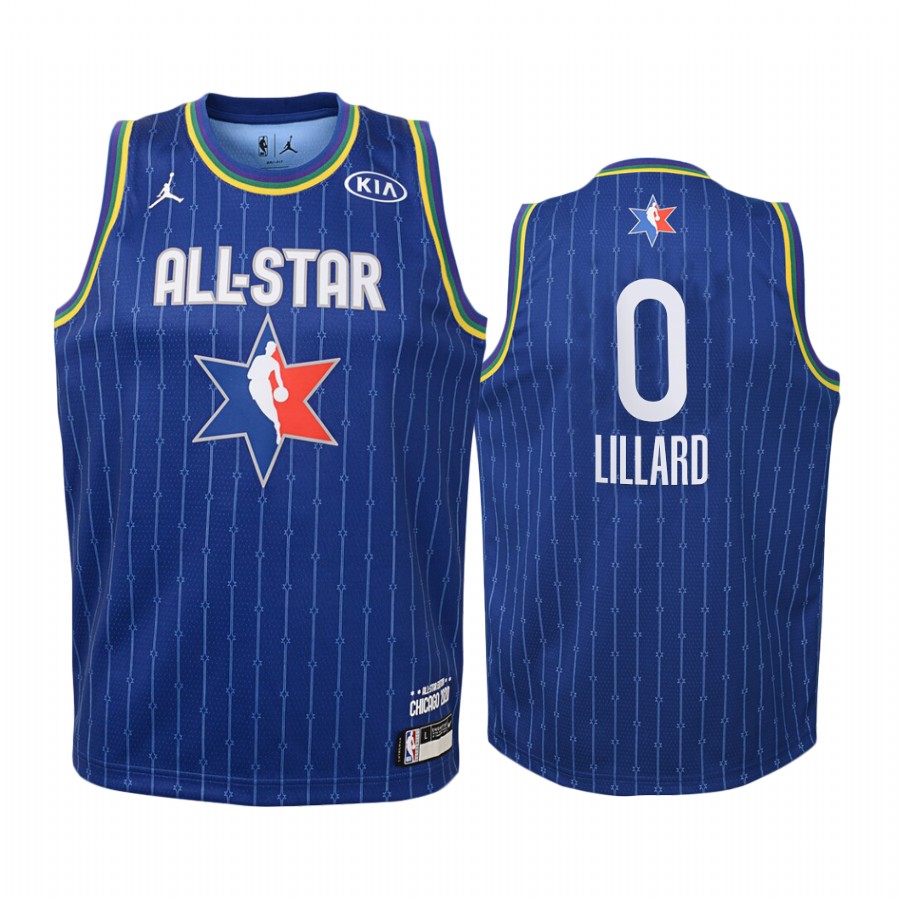 Youth #0 Damian Lillard 2020 All-Star Blazers Jersey - Blue