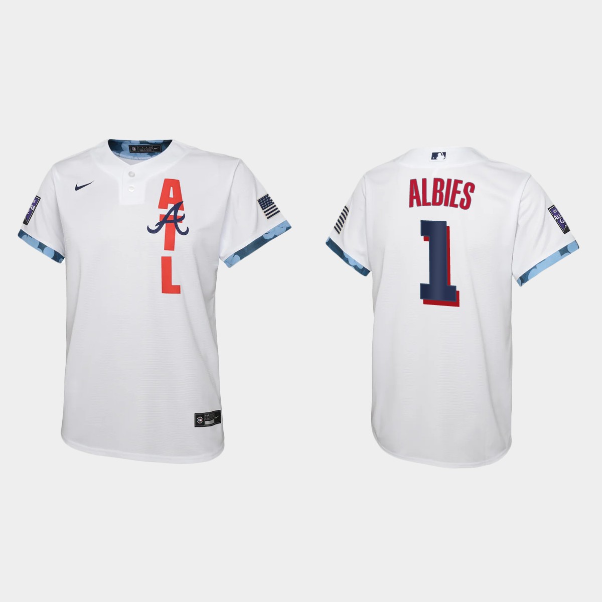 Youth Atlanta Braves Ozzie Albies White 2021 MLB All-Star Game Jersey