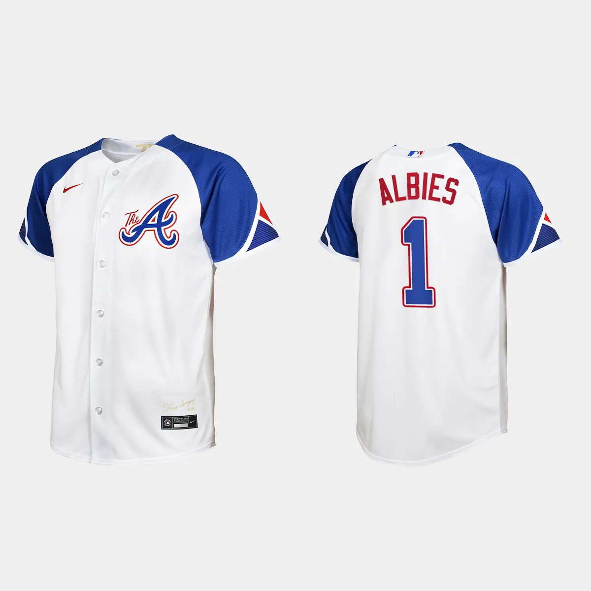 Youth Atlanta Braves Ozzie Albies White 2023 City Connect  Jersey