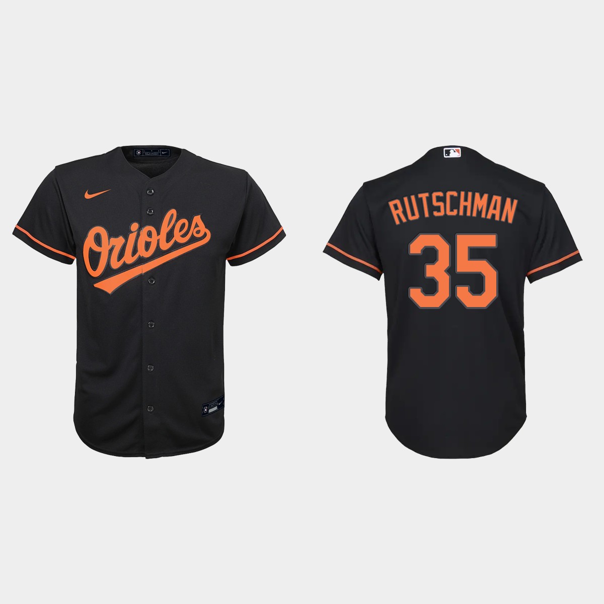 Youth Baltimore Orioles Adley Rutschman Black  Alternate Jersey