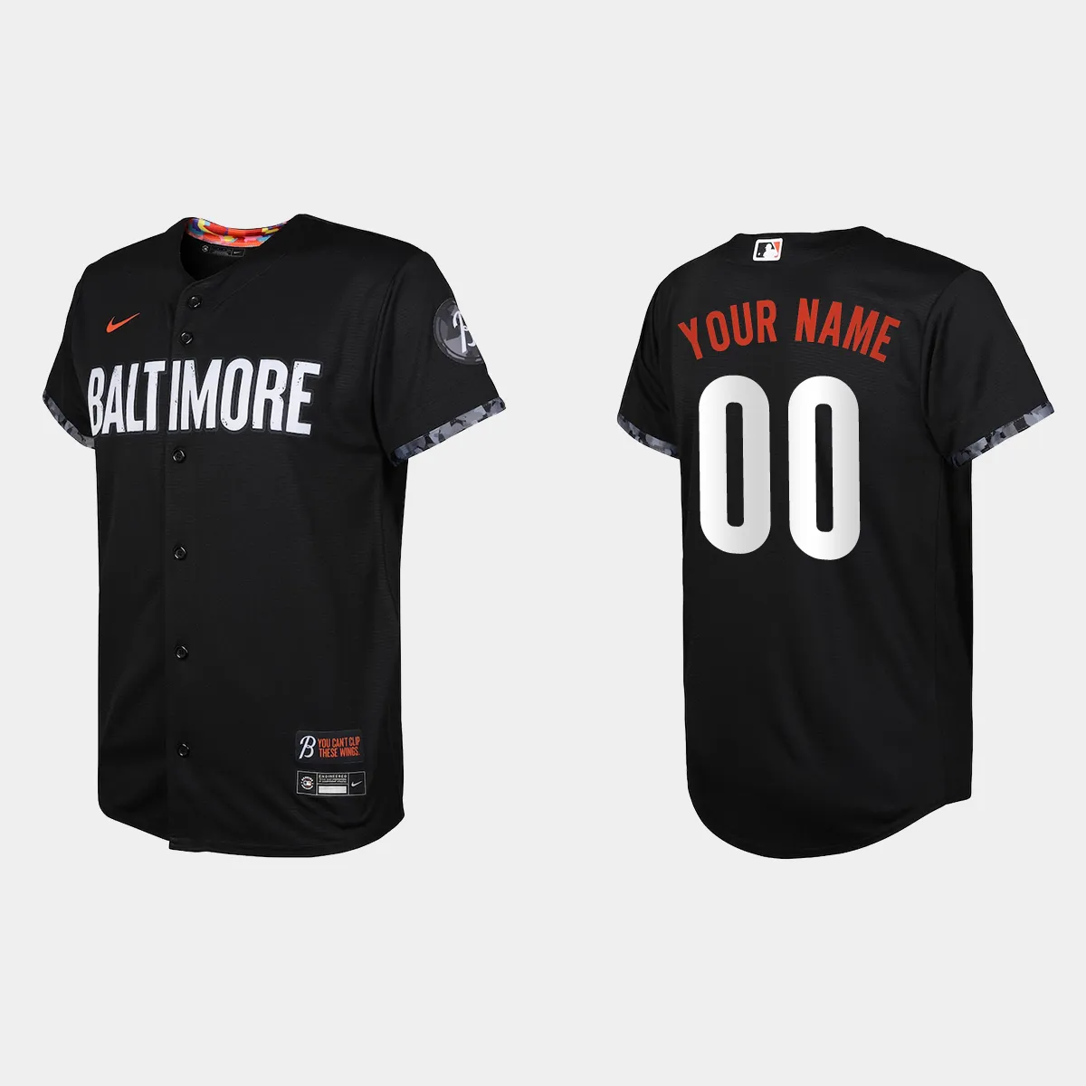 Youth Baltimore Orioles Custom Black 2023 City Connect Replica Jersey
