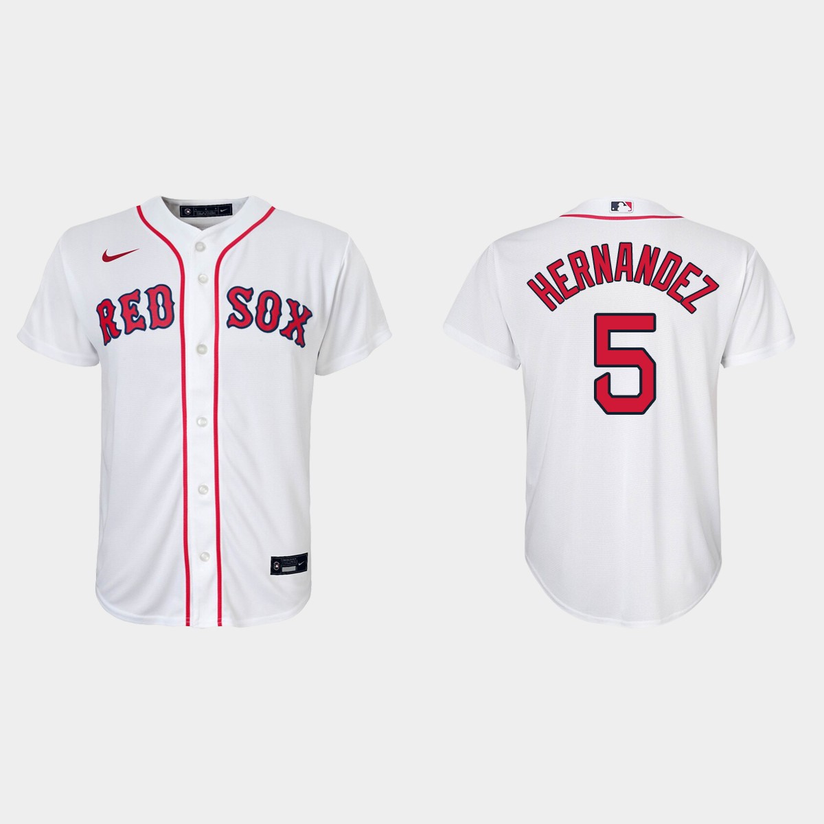 Youth Boston Red Sox #5 Enrique Hernandez White  Home Jersey