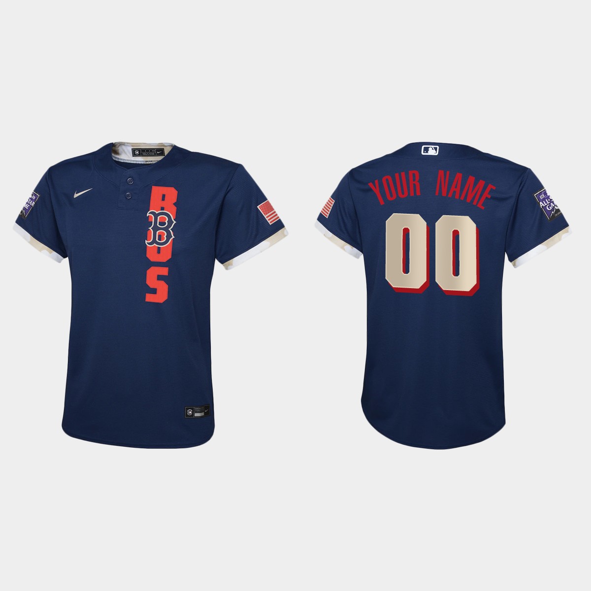 Youth Boston Red Sox Custom Navy 2021 MLB All-Star Game Jersey