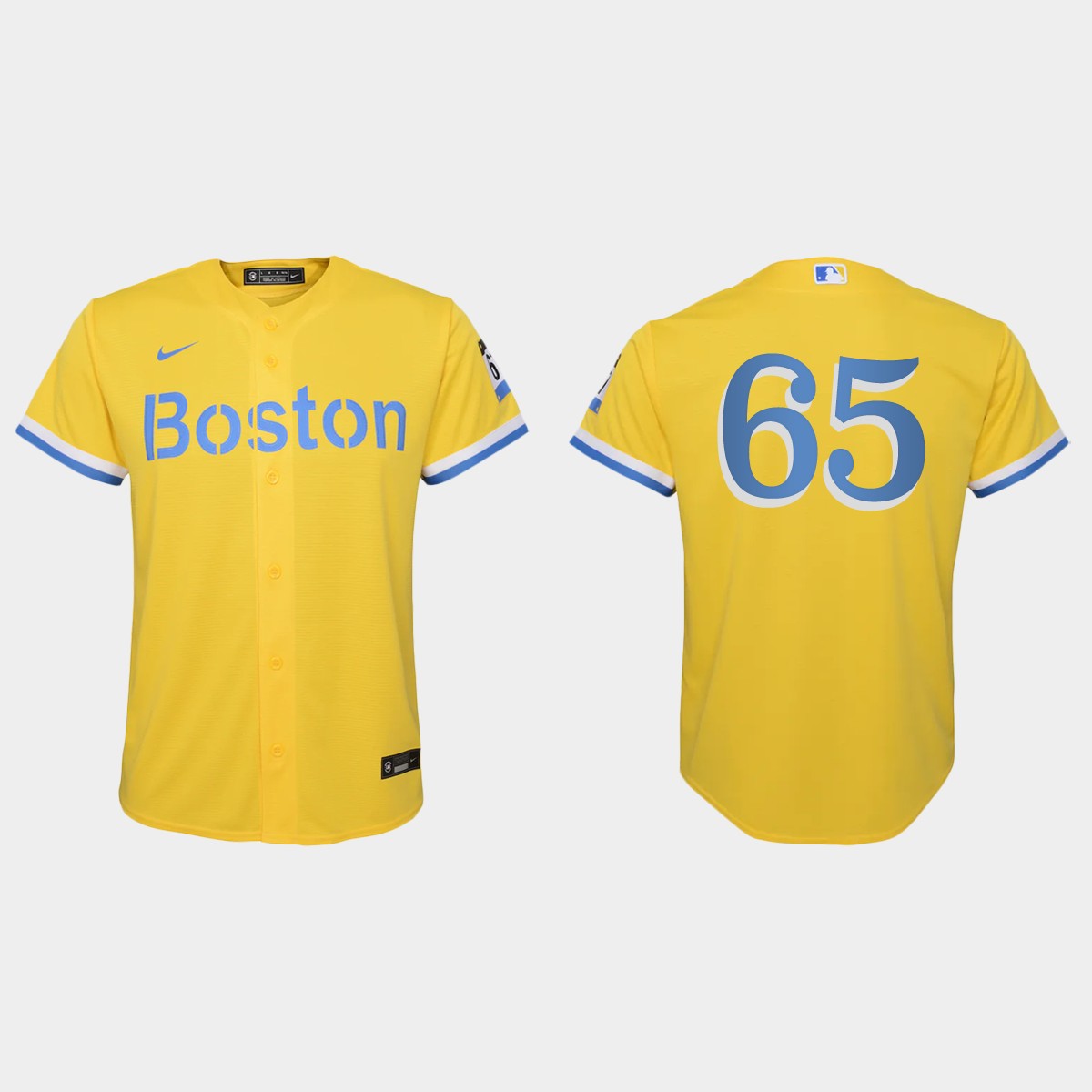 Youth Boston Red Sox James Paxton Gold Light Blue City Connect  Jersey