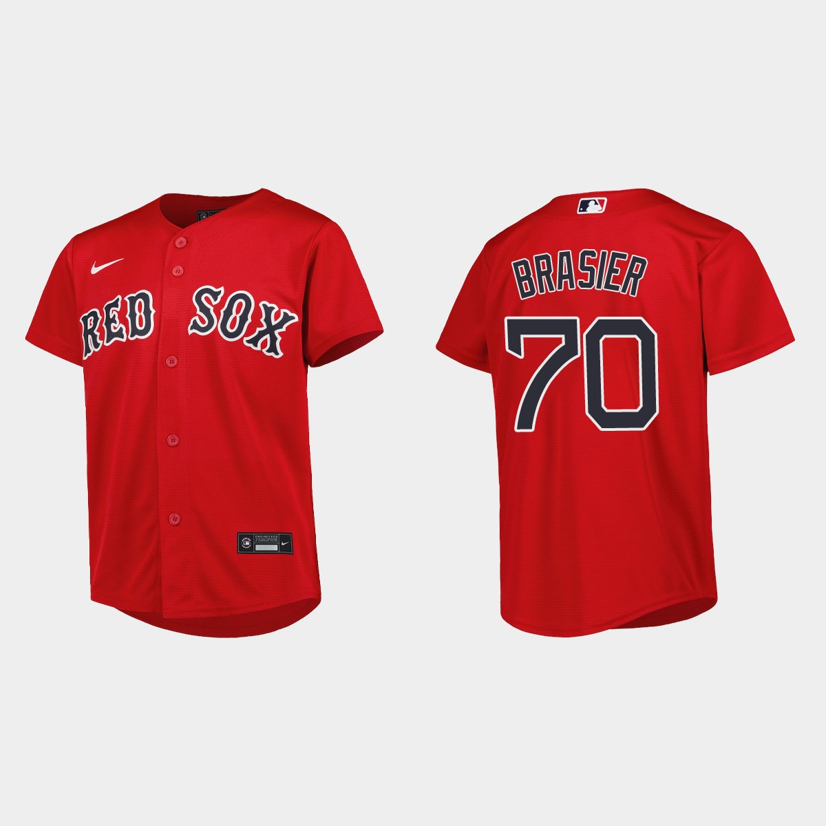 Youth Boston Red Sox Ryan Brasier Red  Alternate Jersey