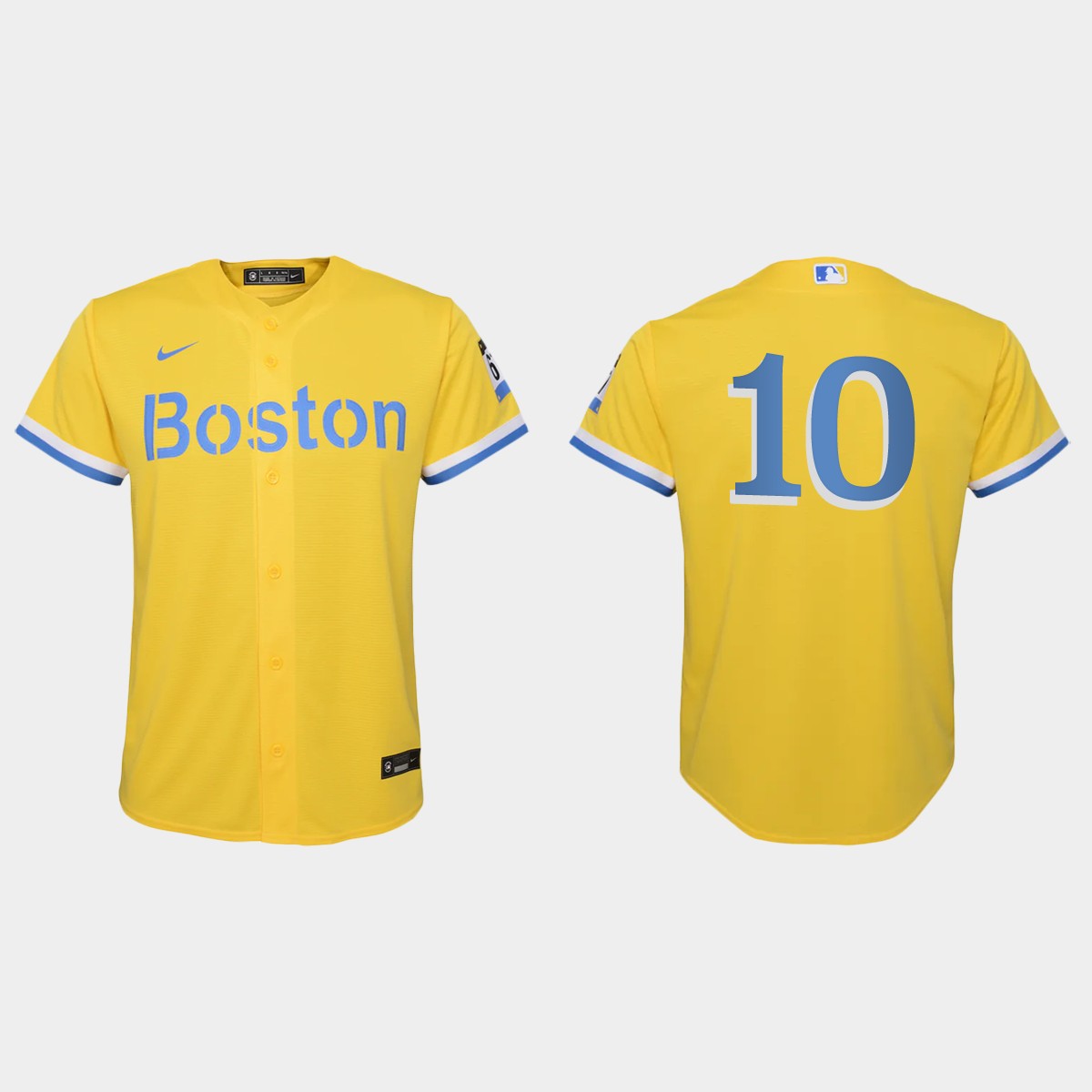 Youth Boston Red Sox Trevor Story Gold Light Blue City Connect  Jersey