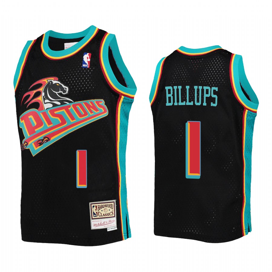 Youth Chauncey Billups Detroit Pistons Black Reload Jersey Hardwood Classics