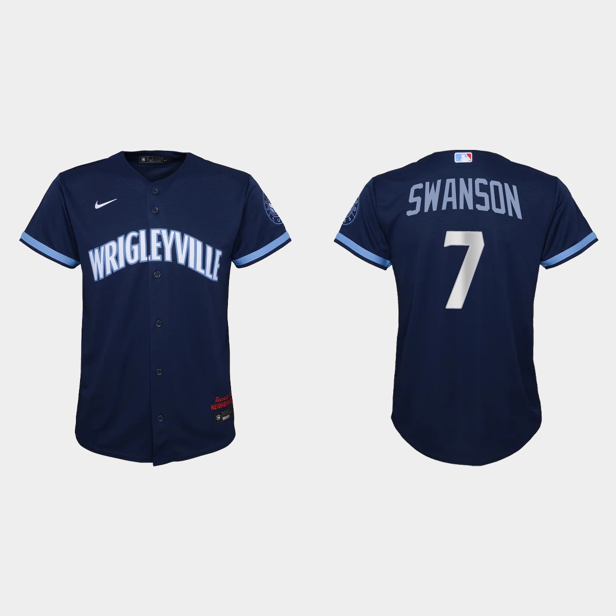 Youth Chicago Cubs Dansby Swanson Navy City Connect  Jersey
