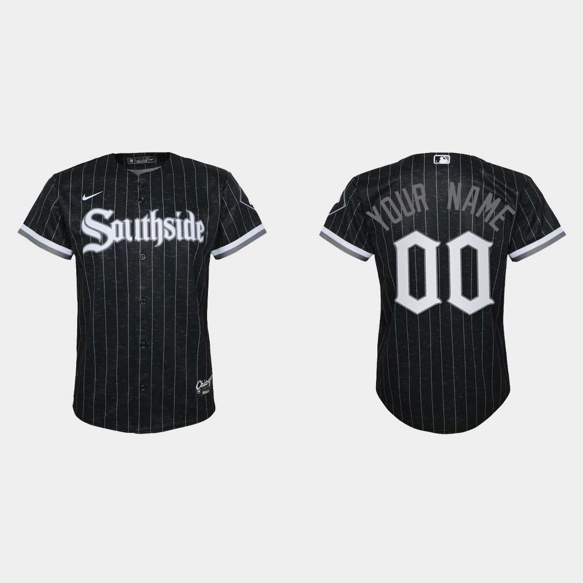 Youth Chicago White Sox #00 Custom Black 2021 City Connect  Jersey