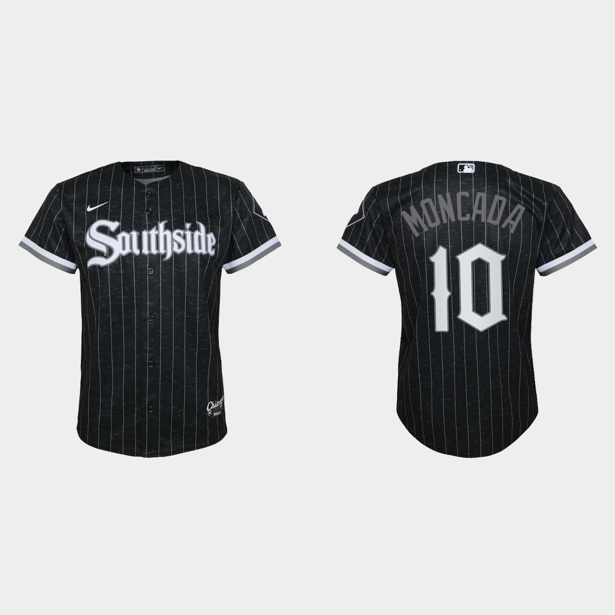 Youth Chicago White Sox #10 Yoan Moncada Black 2021 City Connect  Jersey
