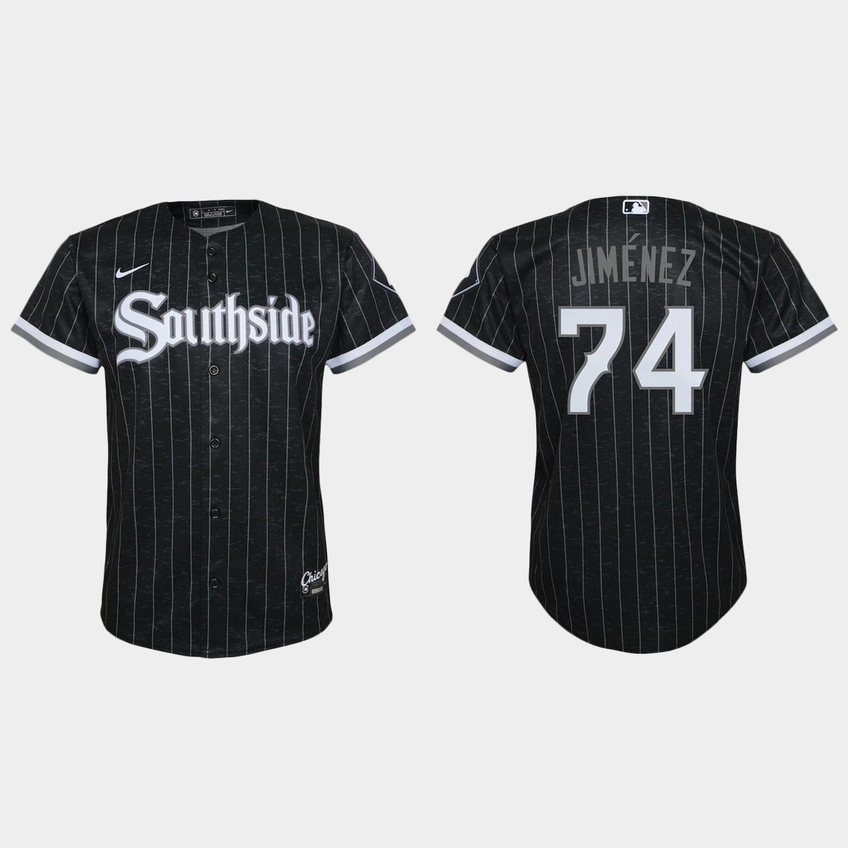 Youth Chicago White Sox #74 Eloy Jimenez Black 2021 City Connect  Jersey