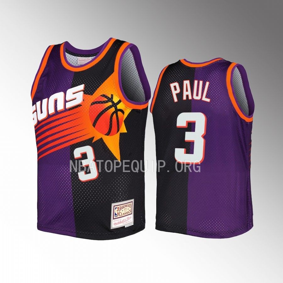 Youth Chris Paul Phoenix Suns Purple Black Split Edition Jersey Hardwood Classics