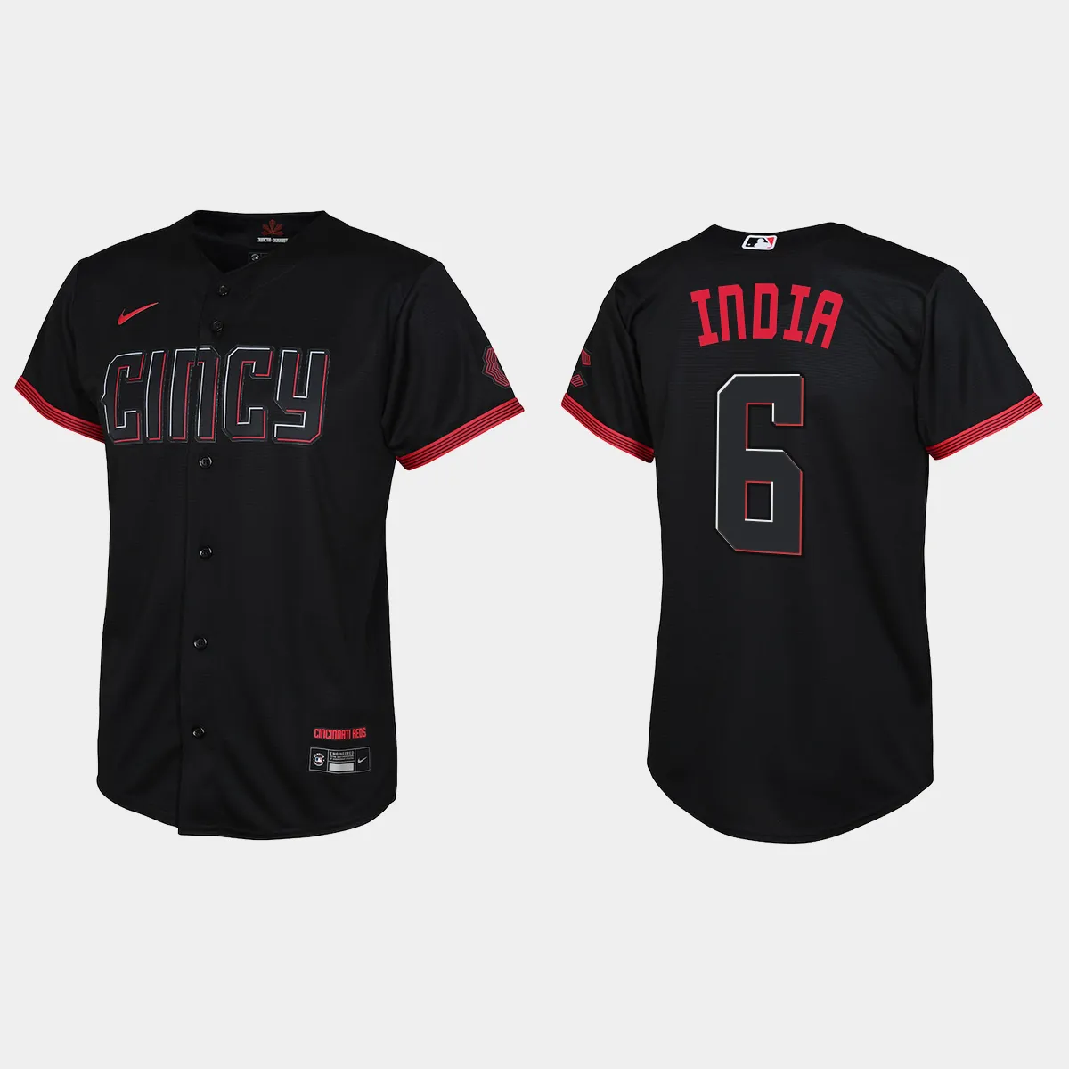 Youth Cincinnati Reds Jonathan India Black 2023 City Connect  Jersey