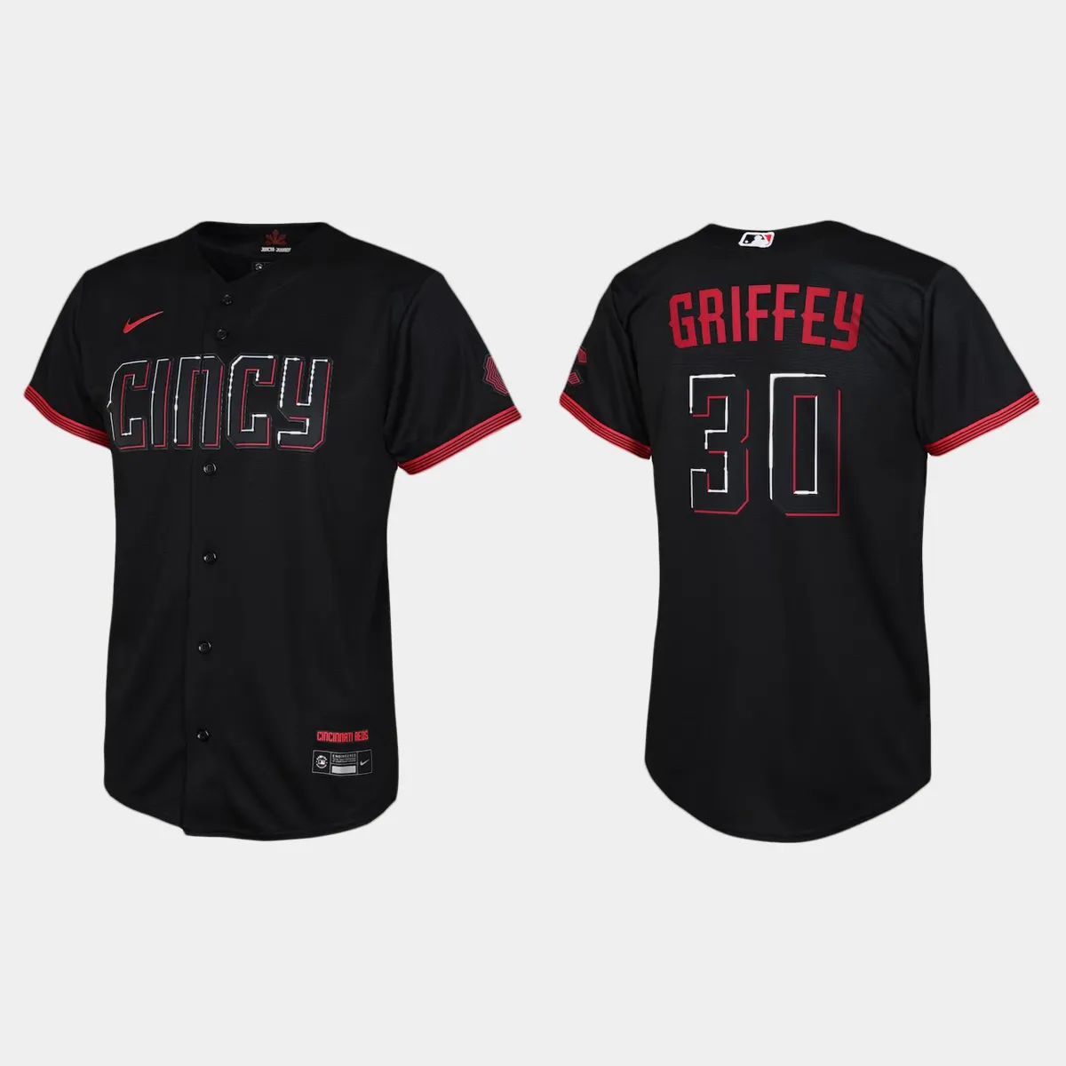 Youth Cincinnati Reds Ken Griffey Jr. Black 2023 City Connect  Jersey