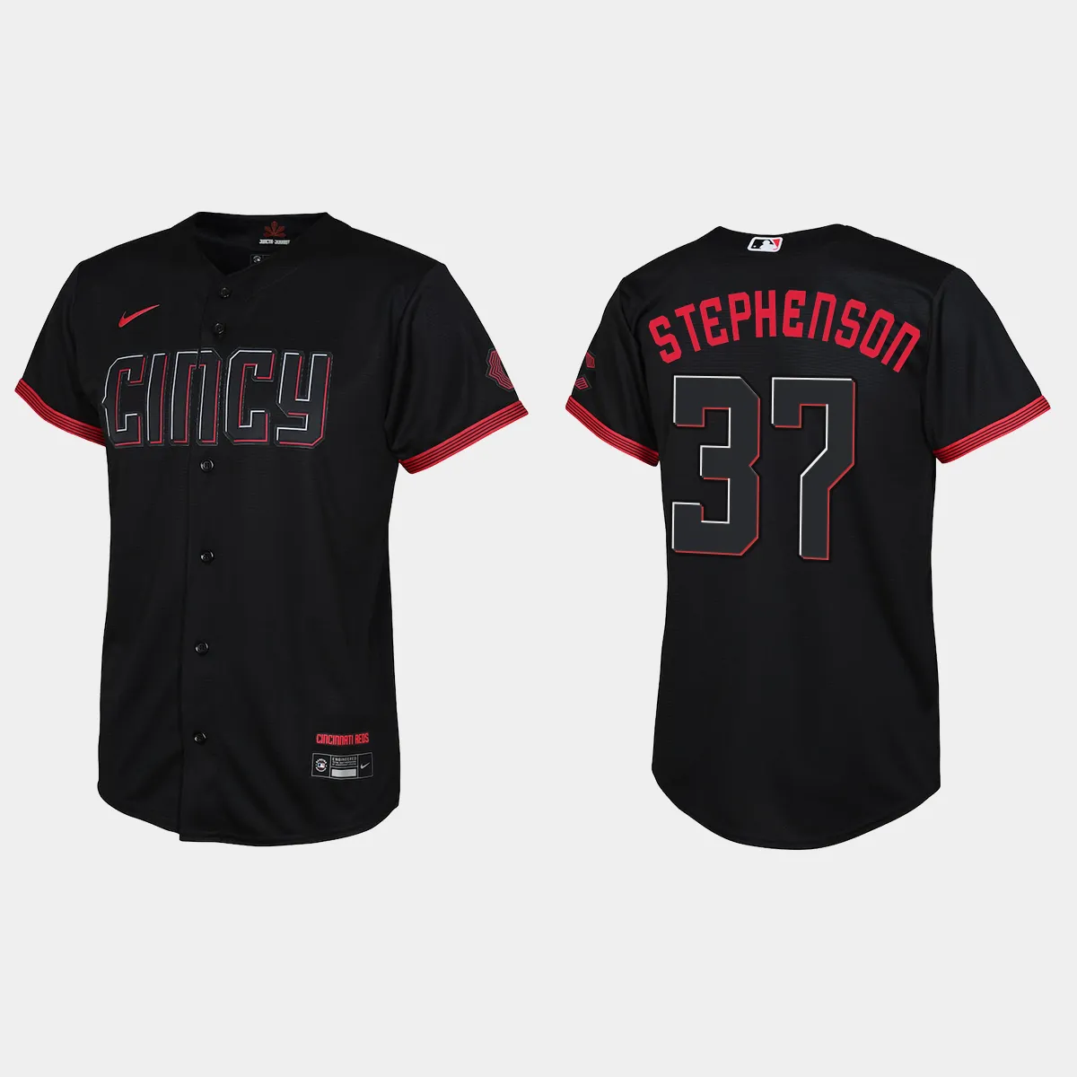 Youth Cincinnati Reds Tyler Stephenson Black 2023 City Connect  Jersey