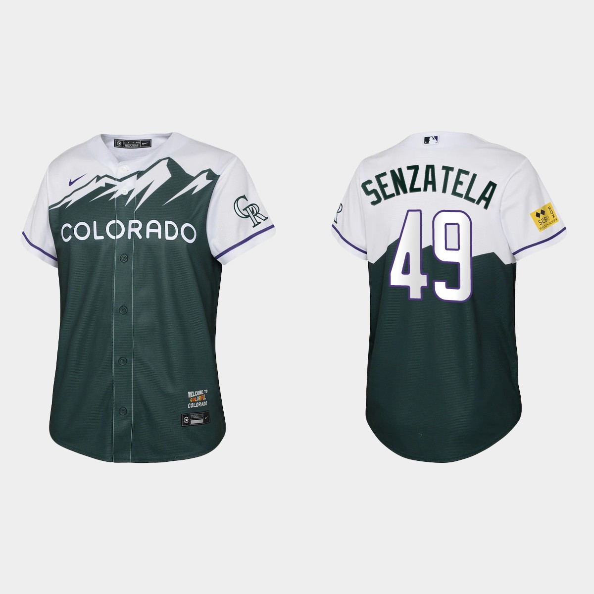 Youth Colorado Rockies Antonio Senzatela Green 2022 City Connect  Jersey