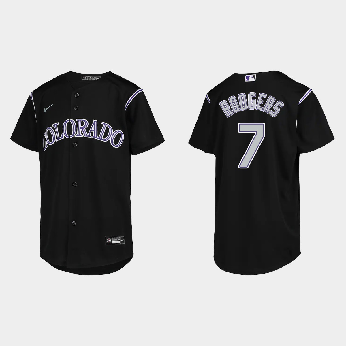 Youth Colorado Rockies Brendan Rodgers Black  Jersey