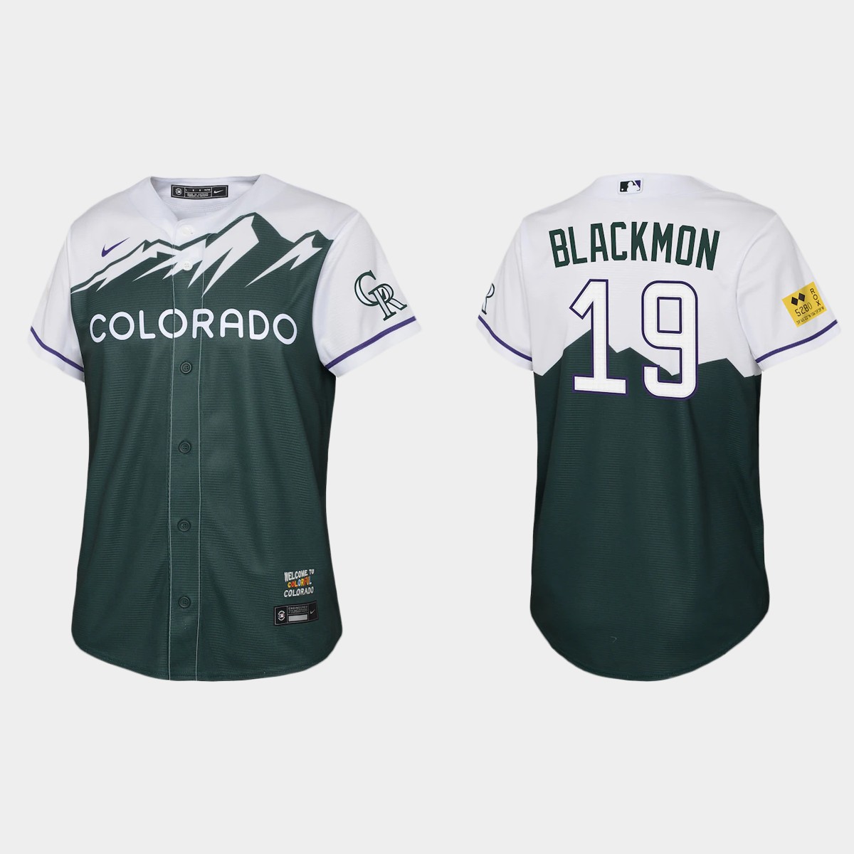 Youth Colorado Rockies Charlie Blackmon Green 2022 City Connect  Jersey
