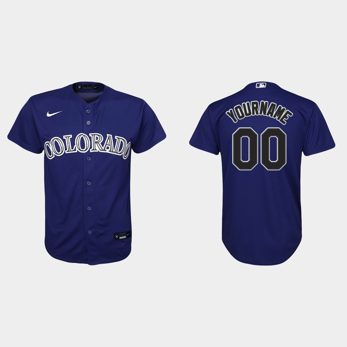 Youth Colorado Rockies Custom Purple  Alternate Jersey