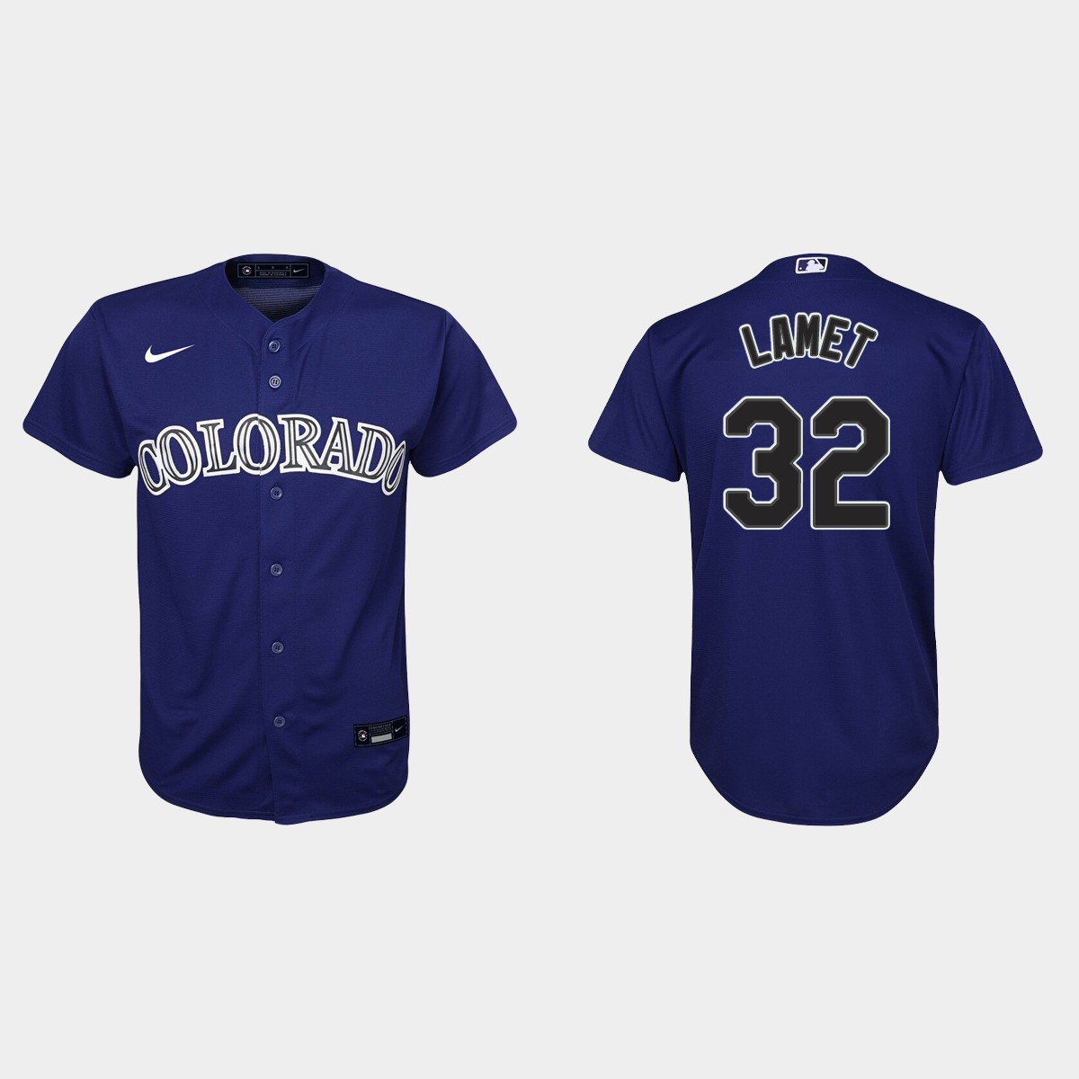 Youth Colorado Rockies Dinelson Lamet Purple  Alternate Jersey