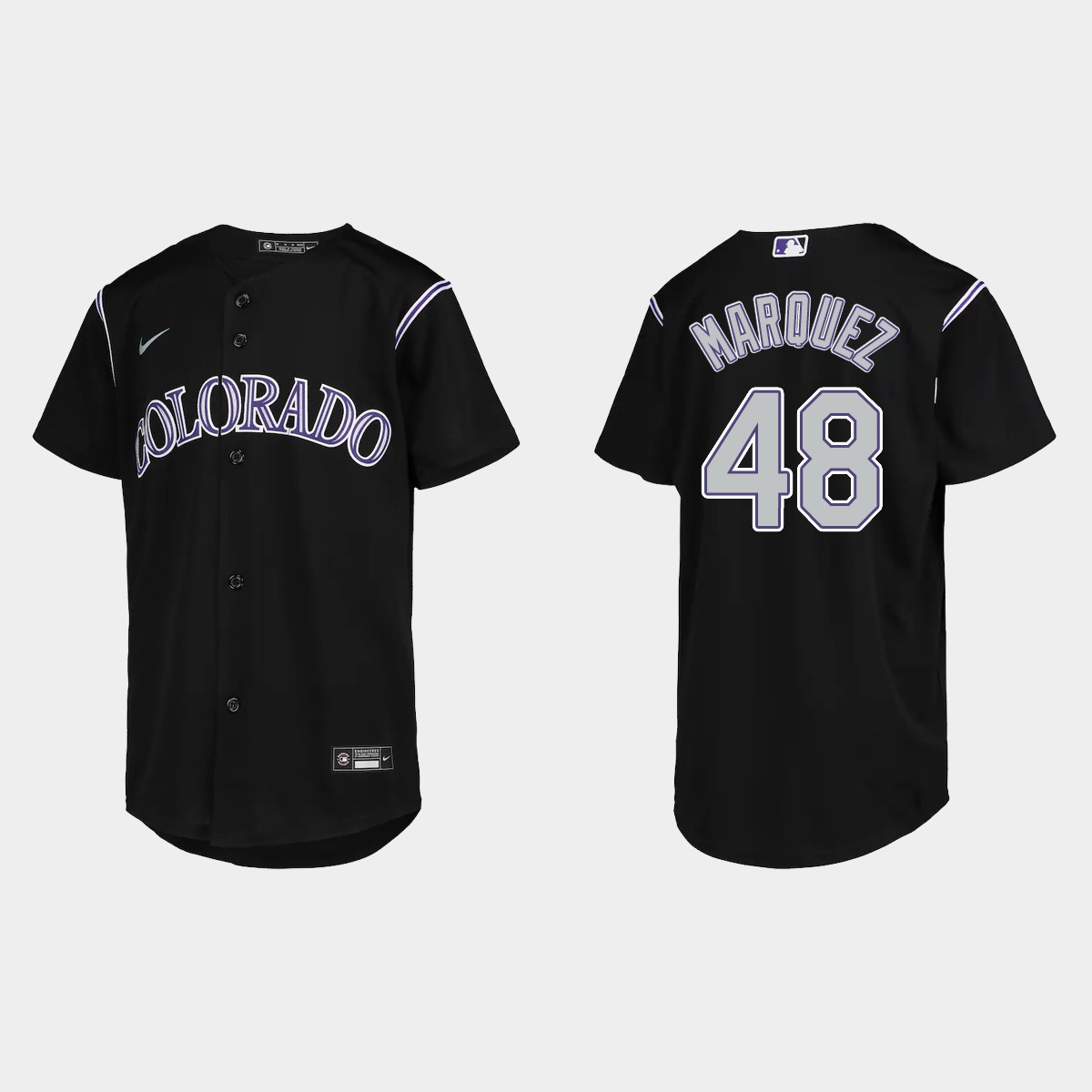 Youth Colorado Rockies German Marquez Black  Jersey
