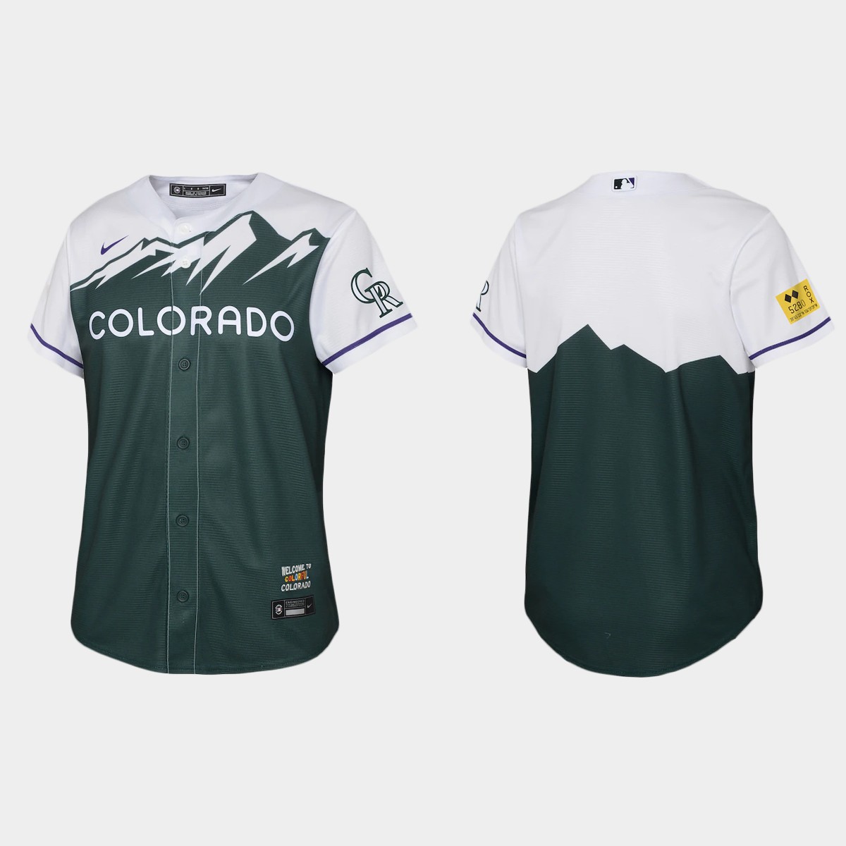 Youth Colorado Rockies Green 2022 City Connect  Jersey