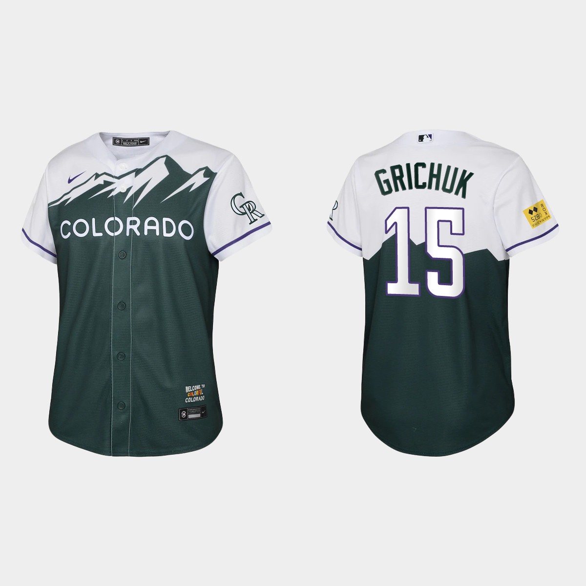 Youth Colorado Rockies Randal Grichuk Green 2022 City Connect  Jersey