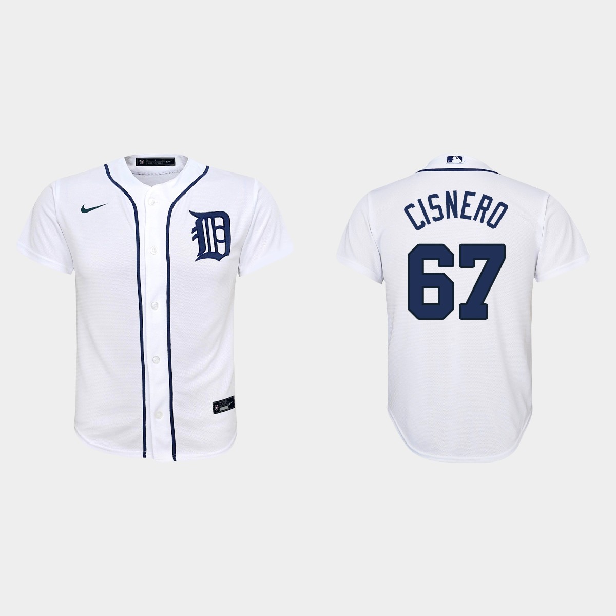 Youth Detroit Tigers #67 Jose Cisnero White  Home Jersey