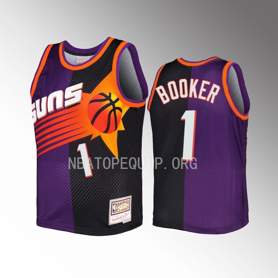 Youth Devin Booker Phoenix Suns Purple Black Split Edition Jersey Hardwood Classics