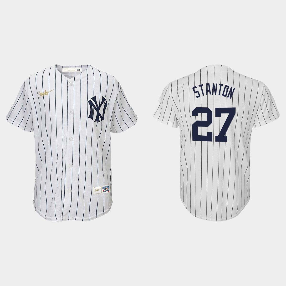 Youth Giancarlo Stanton New York Yankees Home Cooperstown Collection Jersey - White