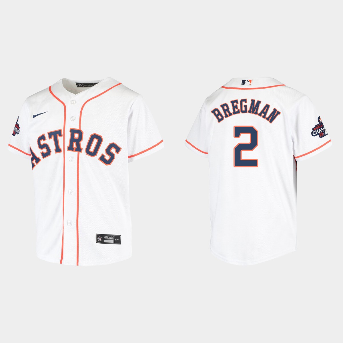 Youth Houston Astros Alex Bregman White 2022 World Series Champions  Jersey