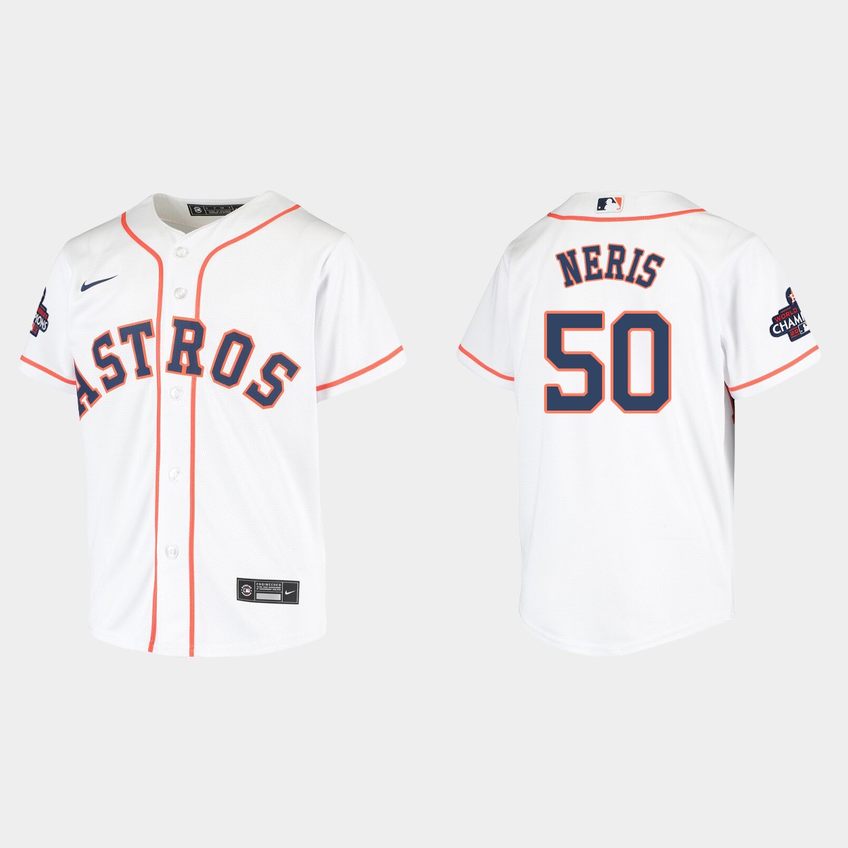 Youth Houston Astros Hector Neris White 2022 World Series Champions  Jersey