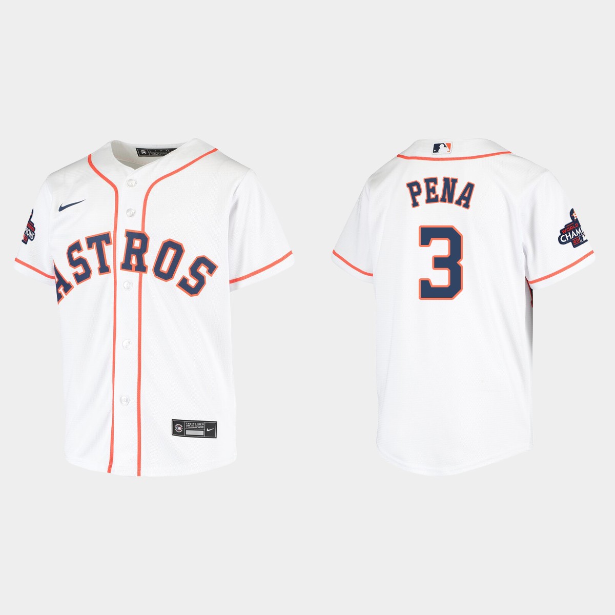 Youth Houston Astros Jeremy Pena White 2022 World Series Champions  Jersey