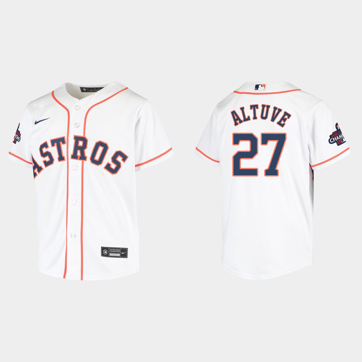 Youth Houston Astros Jose Altuve White 2022 World Series Champions  Jersey