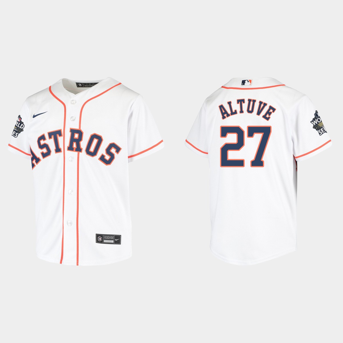Youth Houston Astros Jose Altuve White 2022 World Series  Jersey
