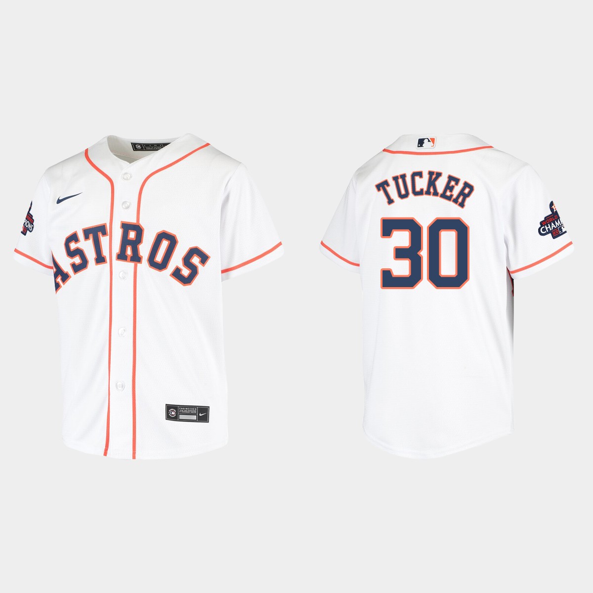Youth Houston Astros Kyle Tucker White 2022 World Series Champions  Jersey