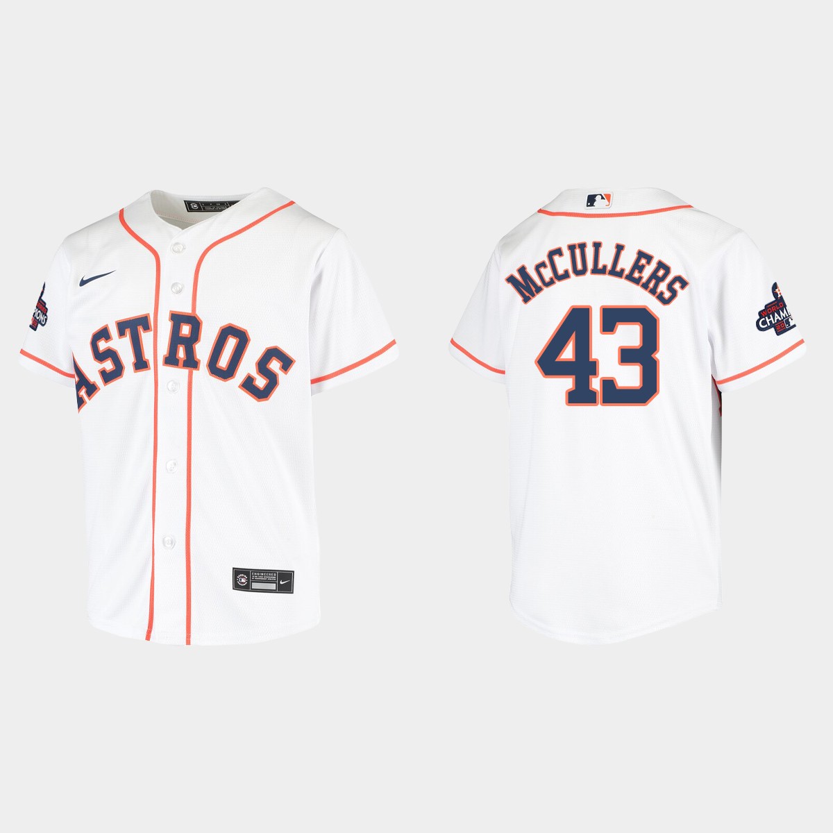 Youth Houston Astros Lance McCullers White 2022 World Series Champions  Jersey
