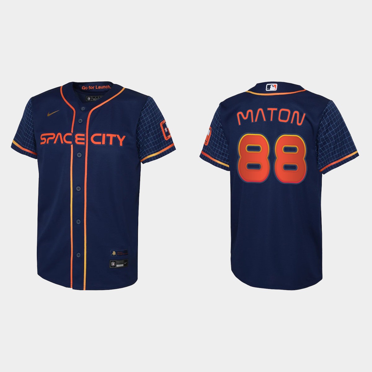 Youth Houston Astros Phil Maton Navy 2022 City Connect  Jersey