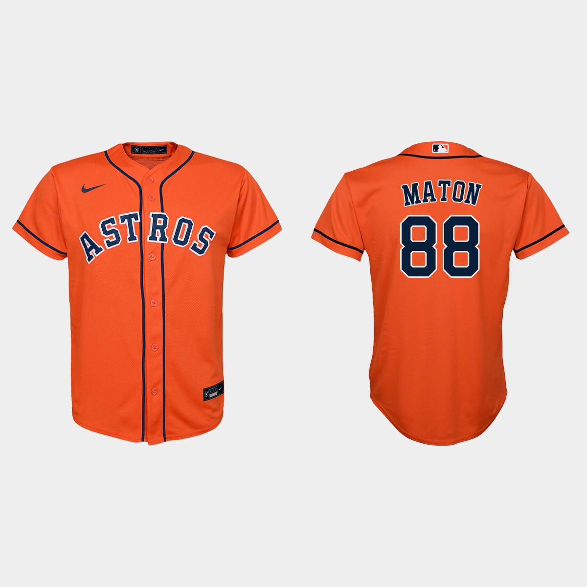 Youth Houston Astros Phil Maton Orange  Alternate Jersey