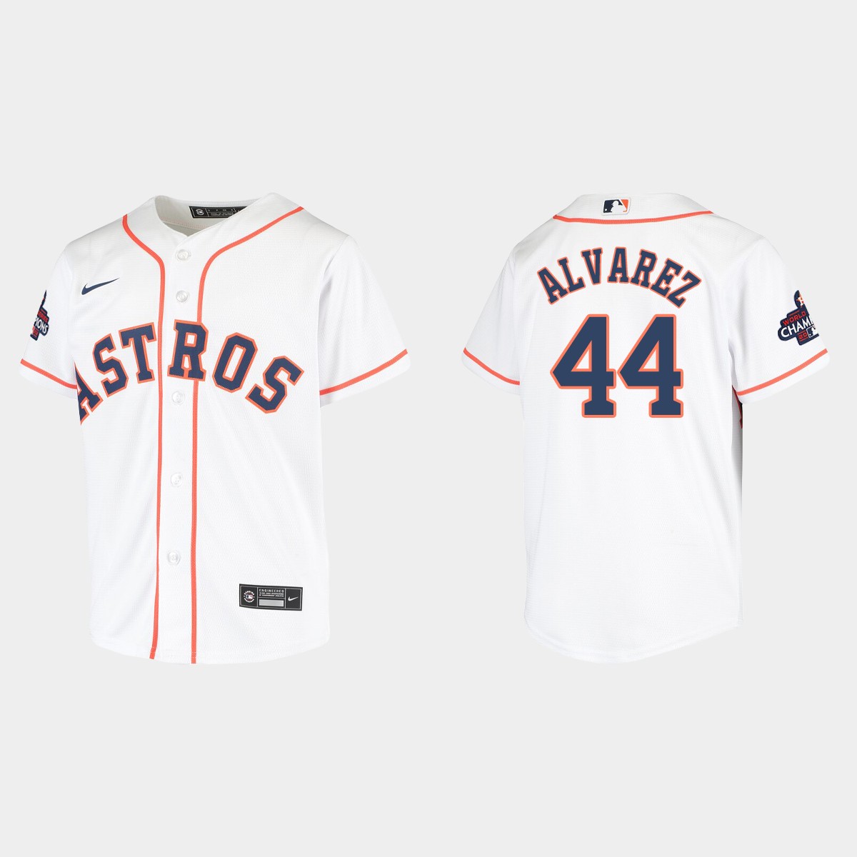 Youth Houston Astros Yordan Alvarez White 2022 World Series Champions  Jersey