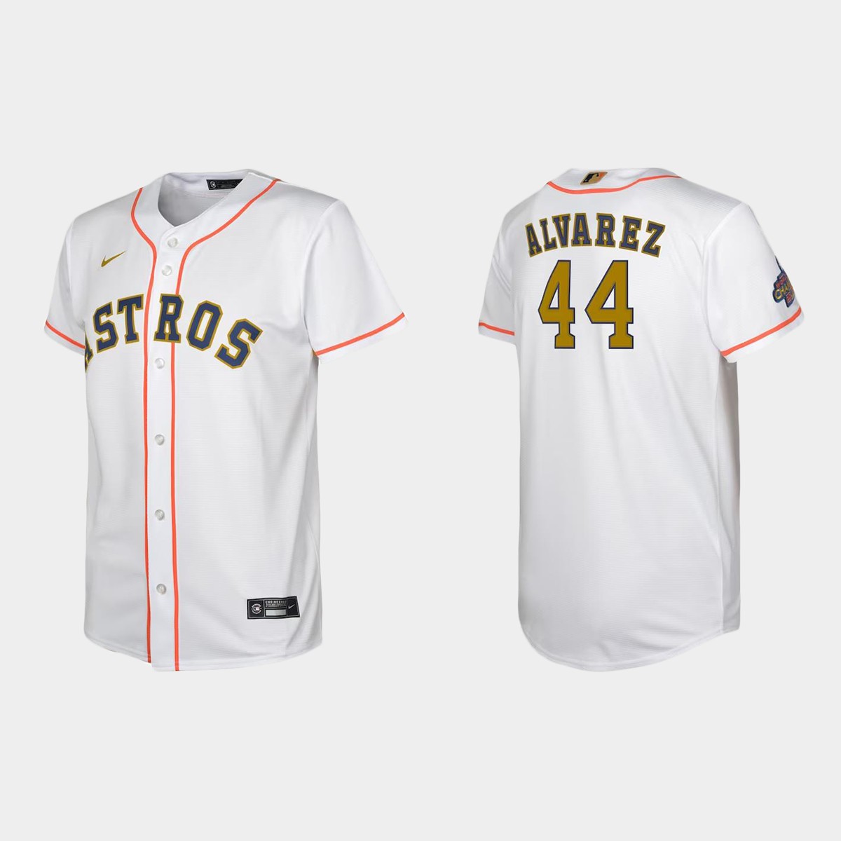 Youth Houston Astros Yordan Alvarez White 2023 Gold Collection  Jersey
