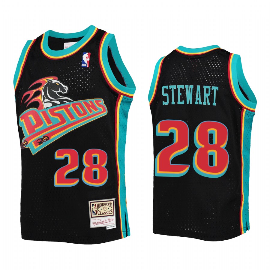 Youth Isaiah Stewart Detroit Pistons Black Reload Jersey Hardwood Classics