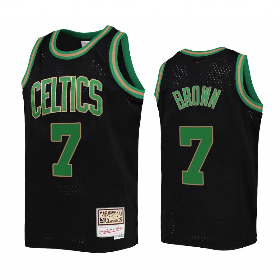 Youth Jaylen Brown Boston Celtics Black Reload Jersey Hardwood Classics
