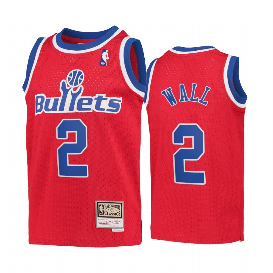 Youth John Wall Washington Wizards Kids Red Hardwood Classics Jersey