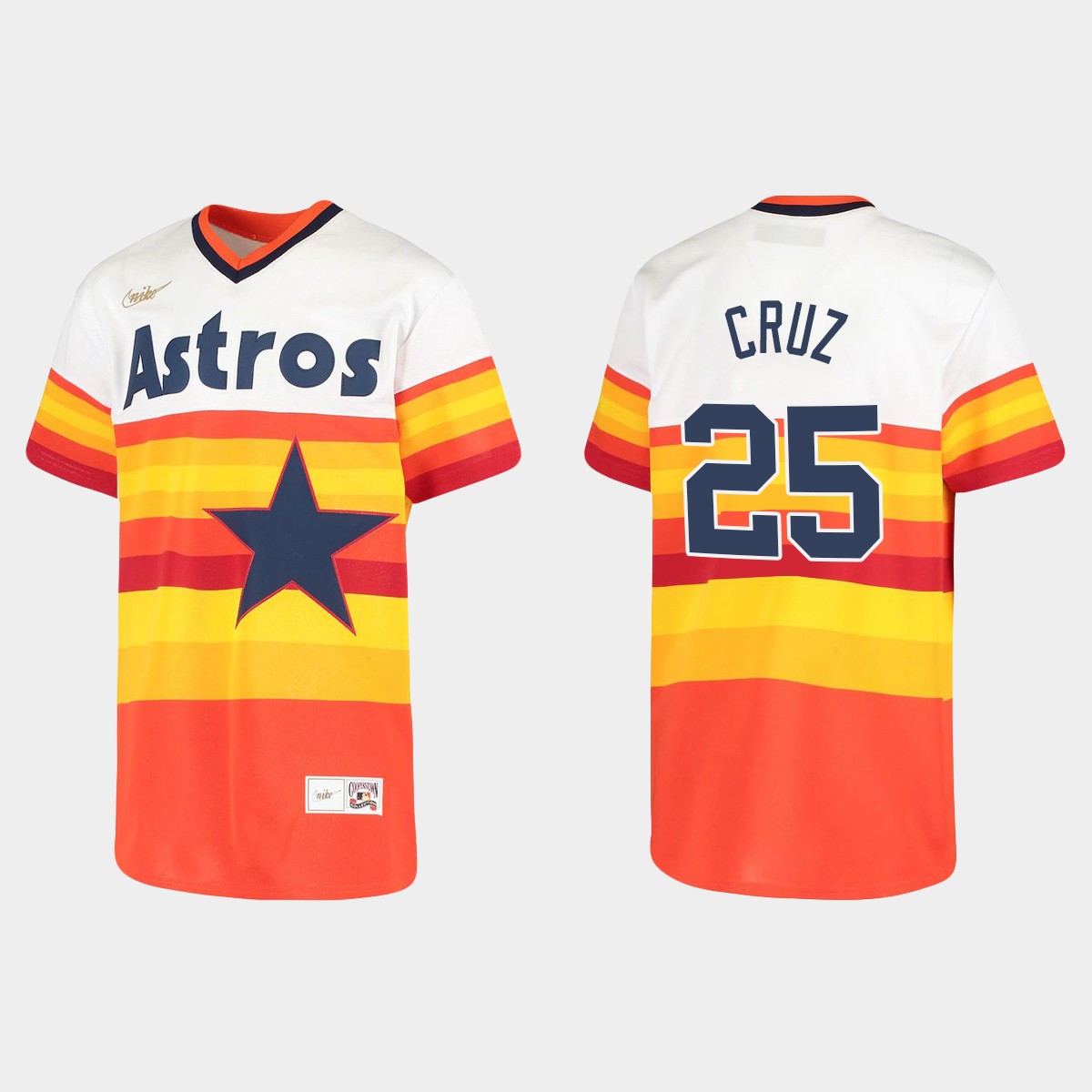 Youth Jose Cruz #25 Houston Astros Home Cooperstown Collection Jersey - White